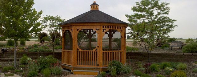 12x12 Wood Screened Gazebo